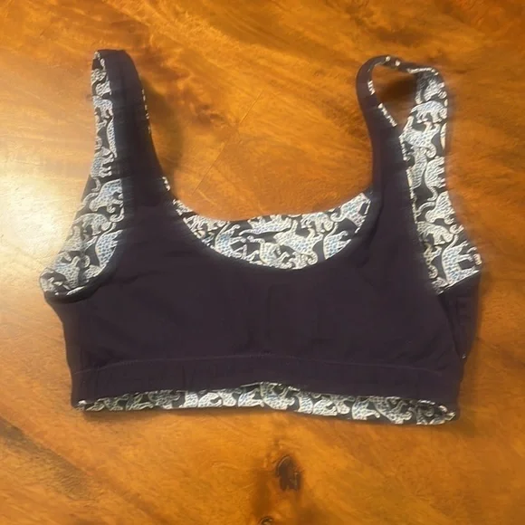 JCrew New Balance sports bra in blue leopard print​​ - Picture 4 of 5